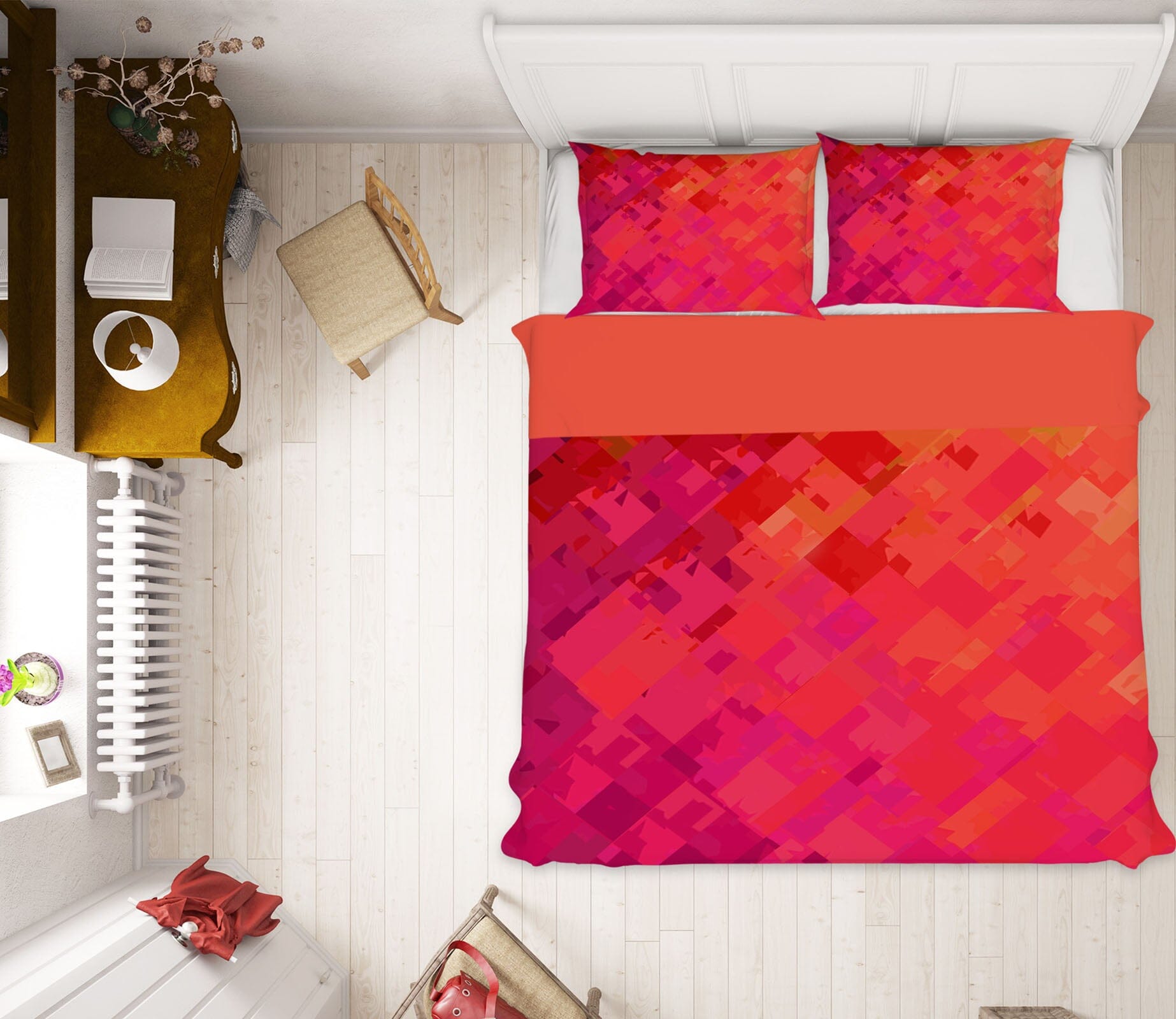 3D Orange Red Graffiti 2005 Shandra Smith Bedding Bed Pillowcases Quilt Quiet Covers AJ Creativity Home 