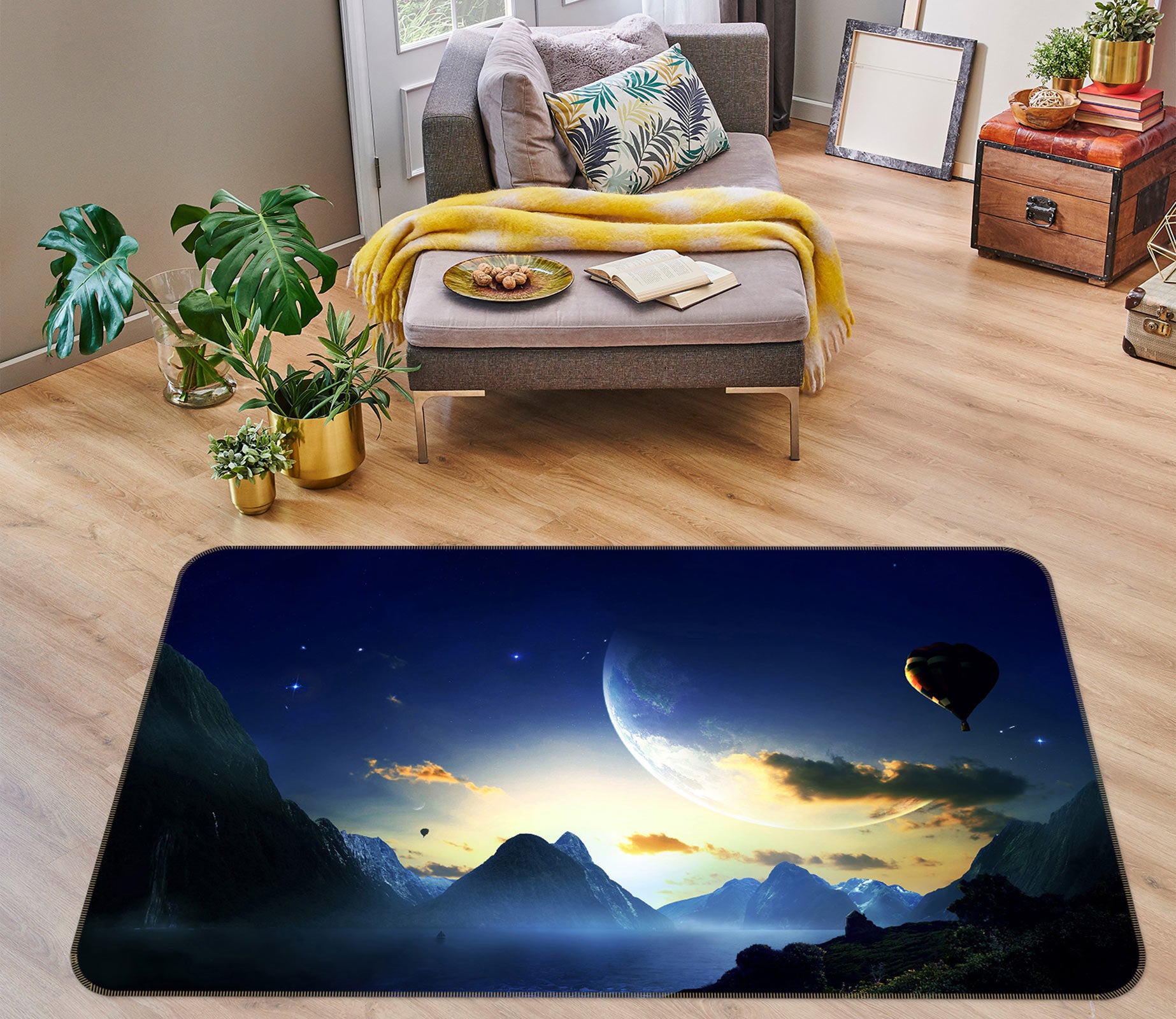 3D Mountains 75159 Non Slip Rug Mat