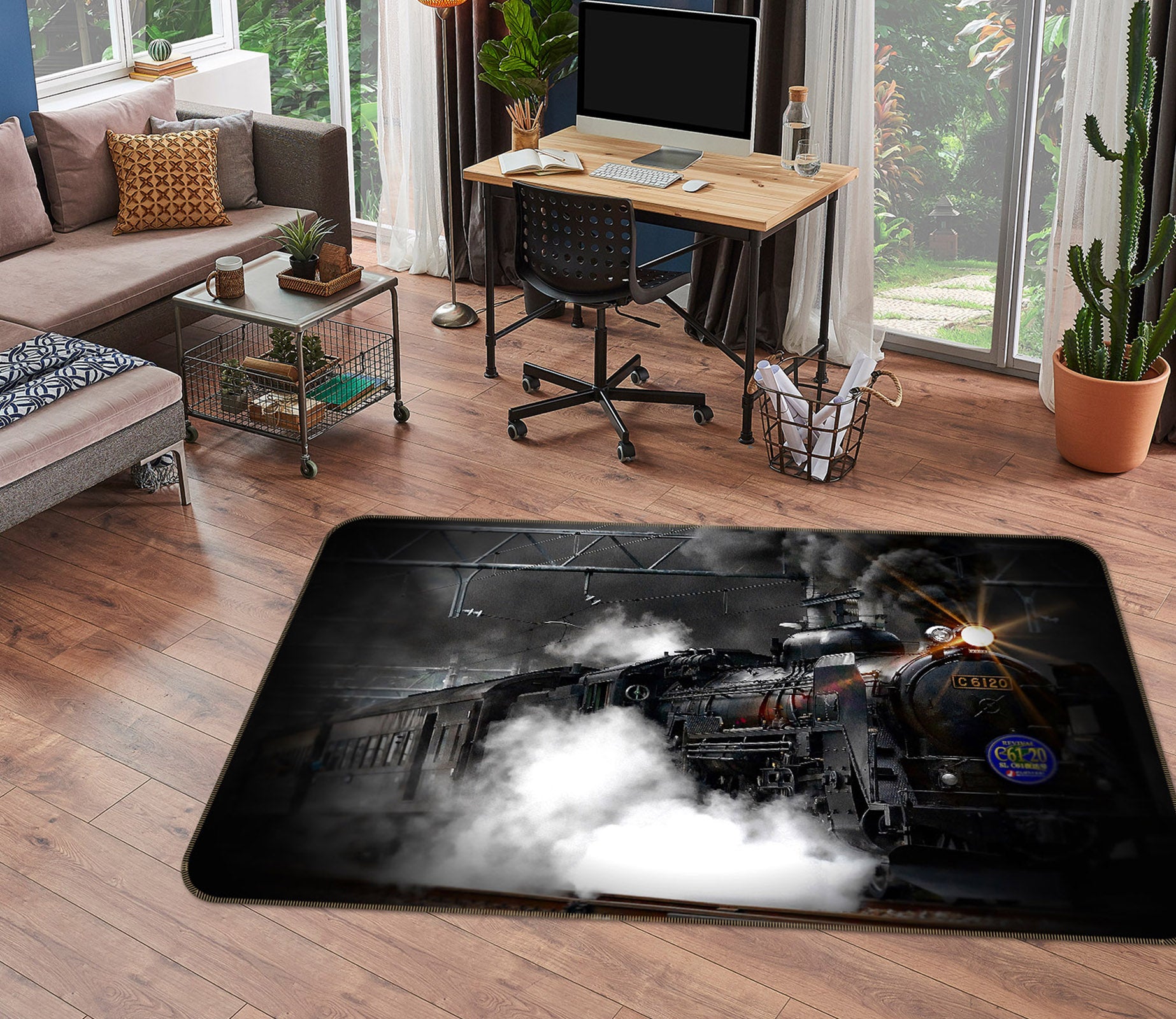 3D Steam Train 39001 Vehicle Non Slip Rug Mat