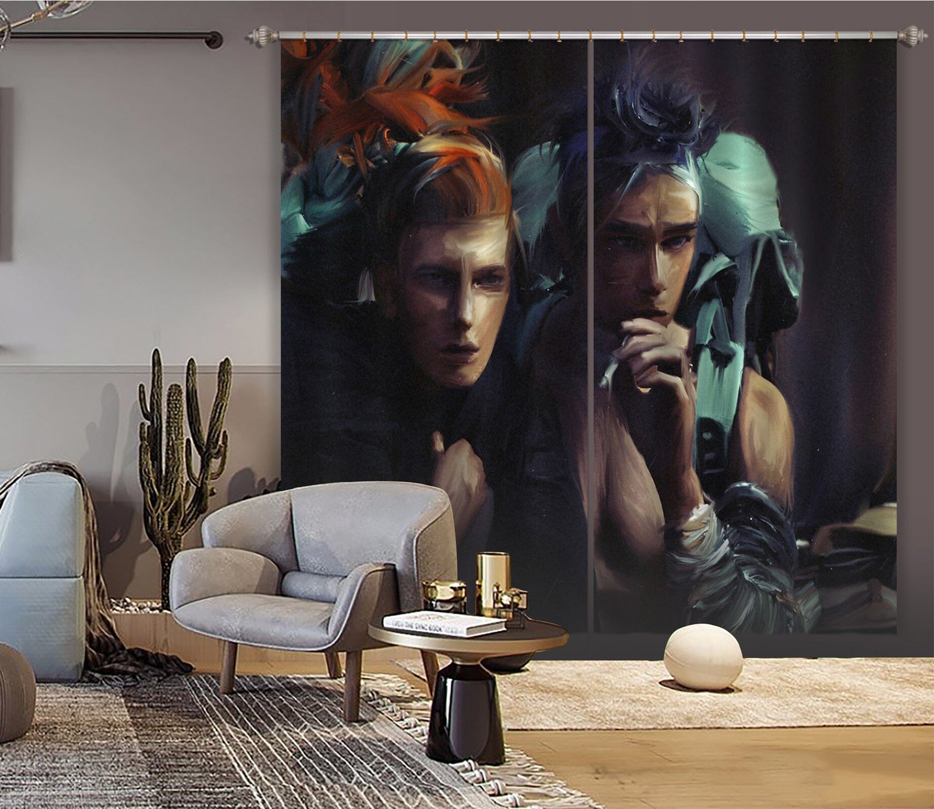 3D Personality Girl 043 Marco Cavazzana Curtain Curtains Drapes Curtains AJ Creativity Home 