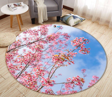 3D Cherry Blossoms 81116 Round Non Slip Rug Mat