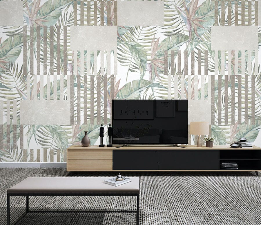 3D Grey Leaves WG062 Wall Murals Wallpaper AJ Wallpaper 2 