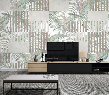 3D Grey Leaves WG062 Wall Murals Wallpaper AJ Wallpaper 2 