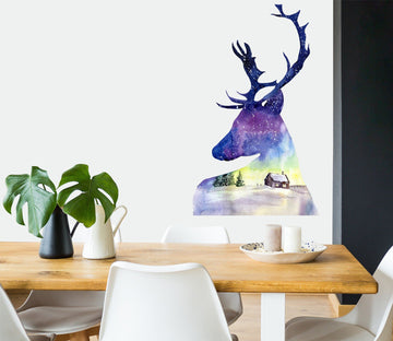 3D Blue Shadow Deer 51 Wall Stickers Wallpaper AJ Wallpaper 