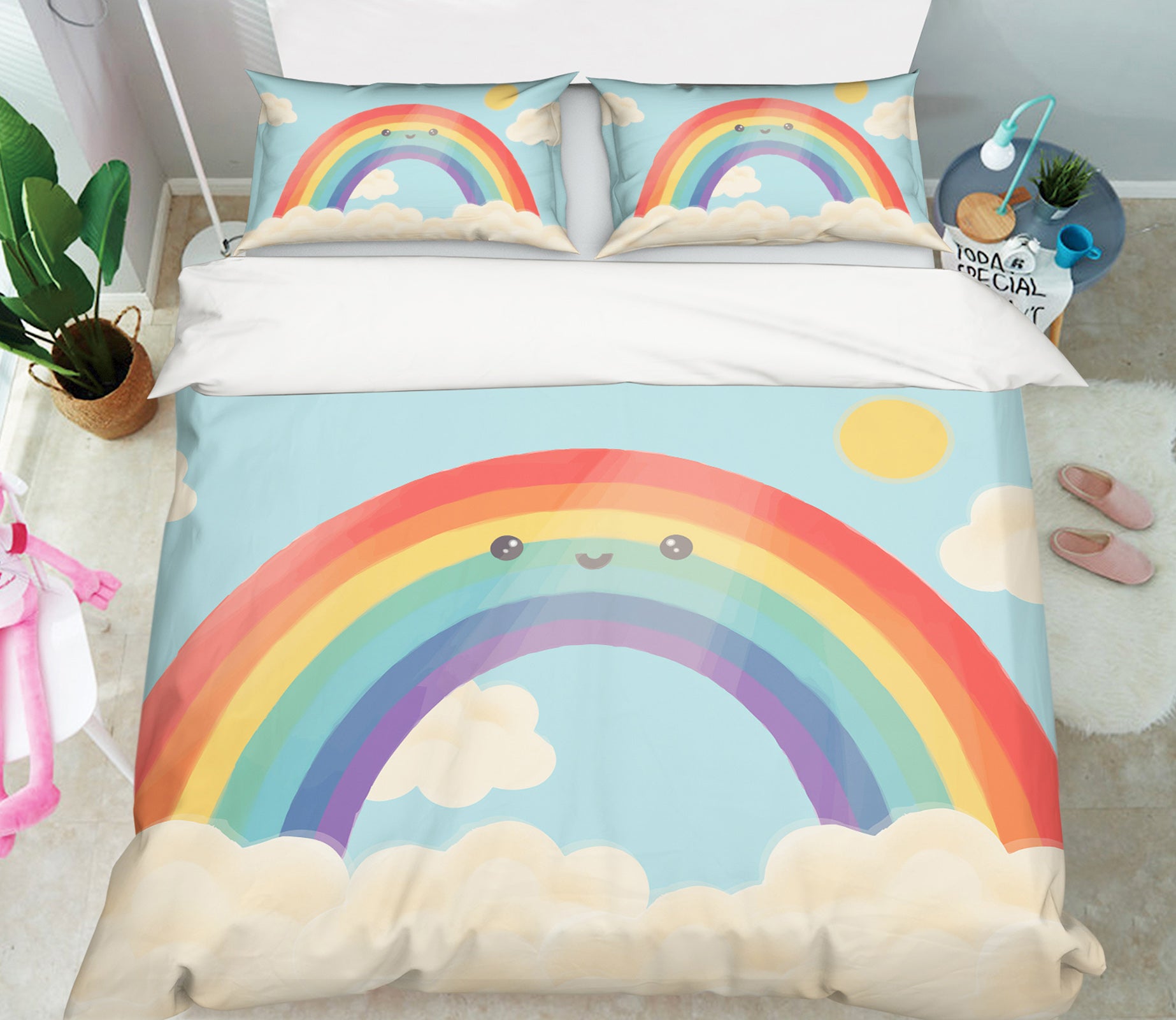 3D Rainbow Cloud 60221 Bed Pillowcases Quilt