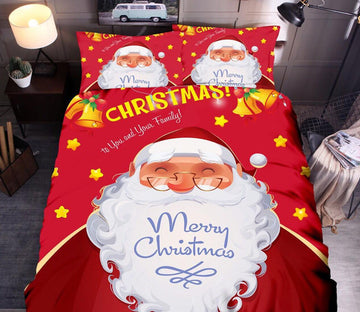 3D Santa Claus 45224 Christmas Quilt Duvet Cover Xmas Bed Pillowcases