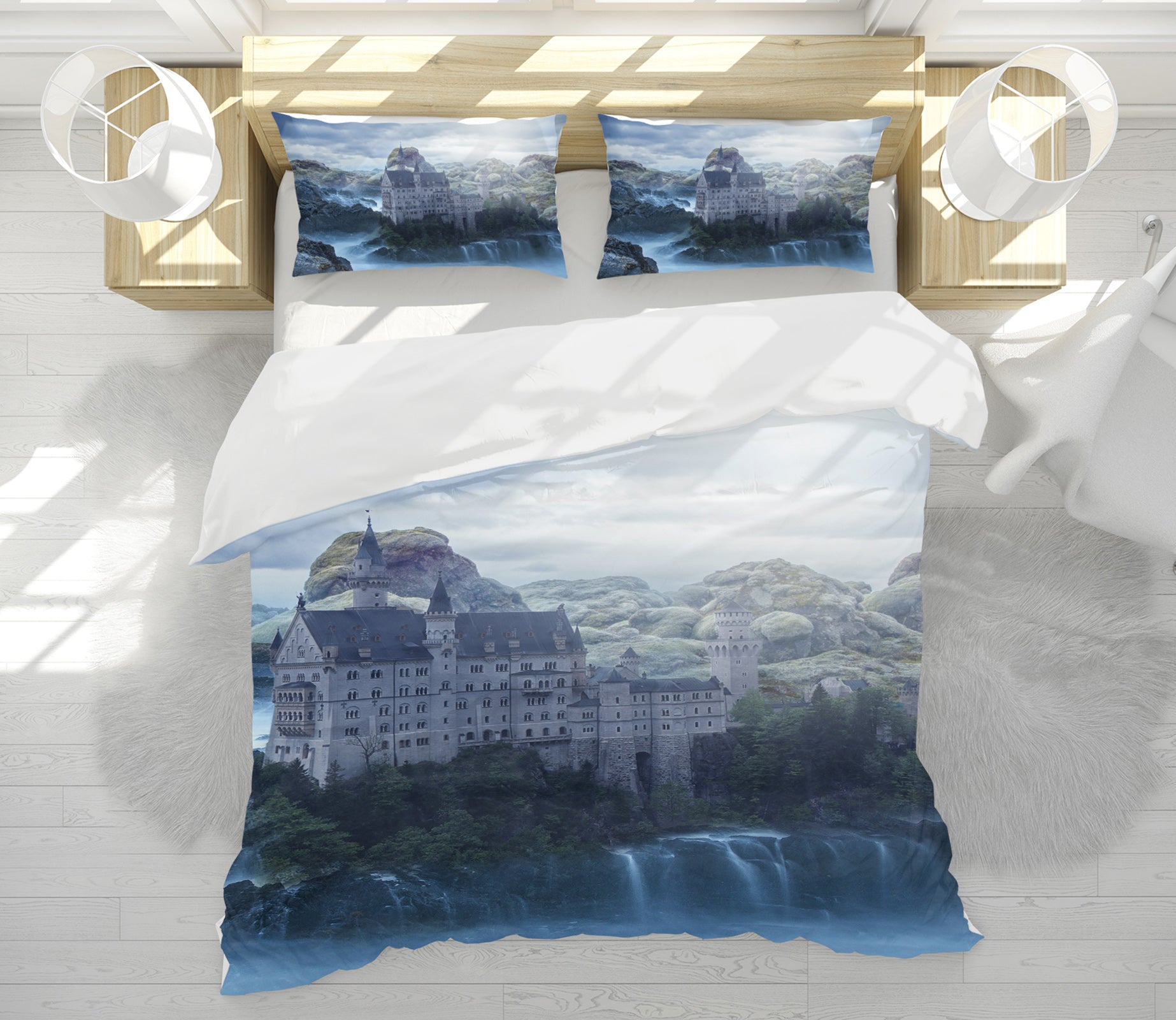 3D House Waterfall 19141 Bed Pillowcases Quilt