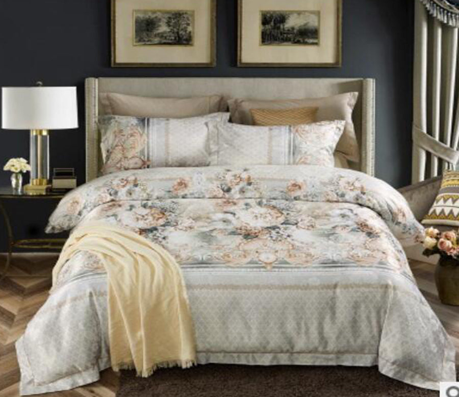 3D White Background Off-White Flower 14129 Bed Pillowcases Quilt