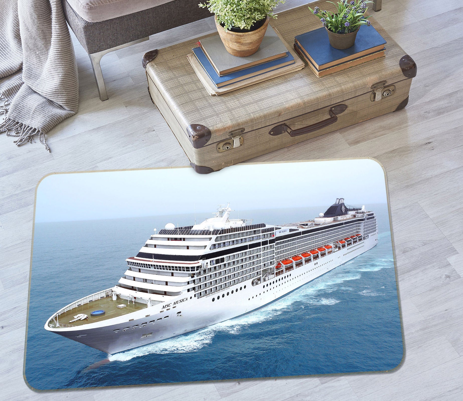 3D Sea Steamship 68078 Vehicle Non Slip Rug Mat