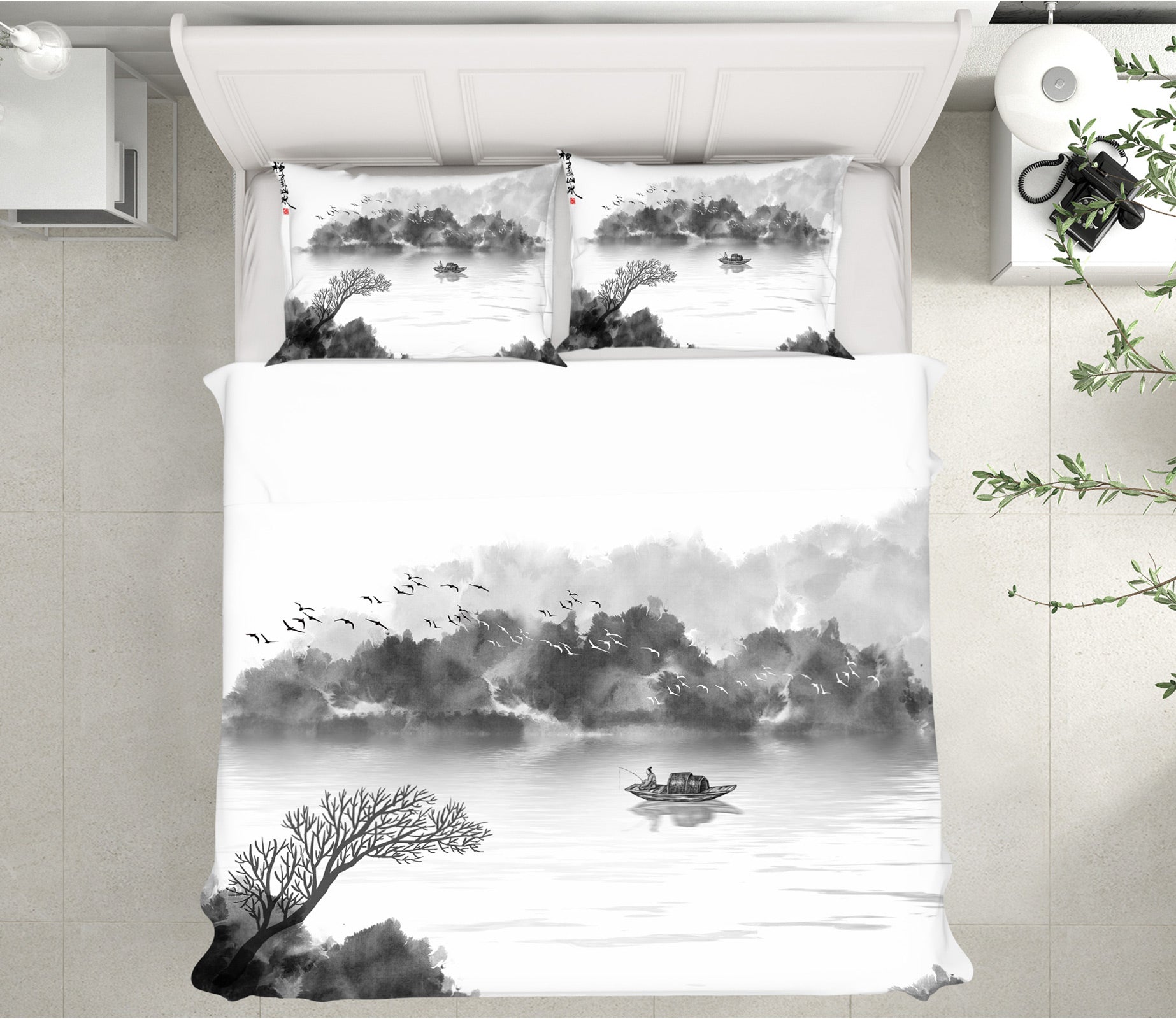 3D River Ferry 13082 Bed Pillowcases Quilt