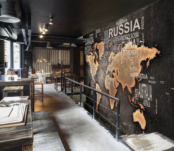 3D Artistic Alphabet 2015 World Map Wall Murals Wallpaper AJ Wallpaper 2 