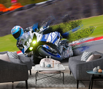 3D Motorcycle Drift 185 Vehicle Wall Murals