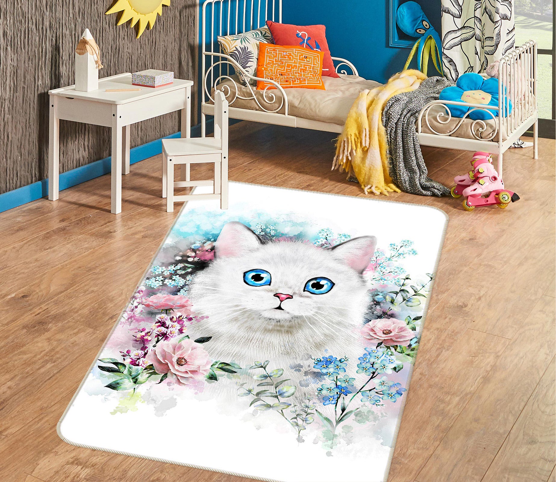 3D Flower Cat 37140 Non Slip Rug Mat