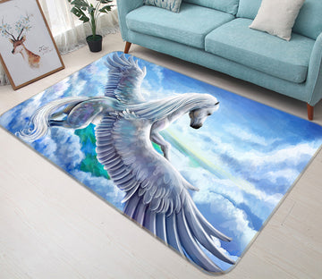 3D Pegasus Cloud 117 Animal Non Slip Rug Mat