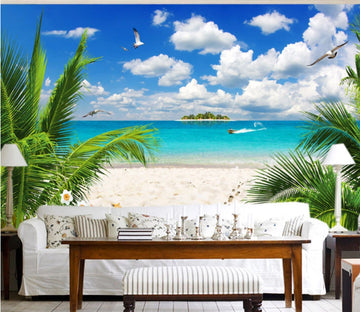 3D Seagull Island WC276 Wall Murals