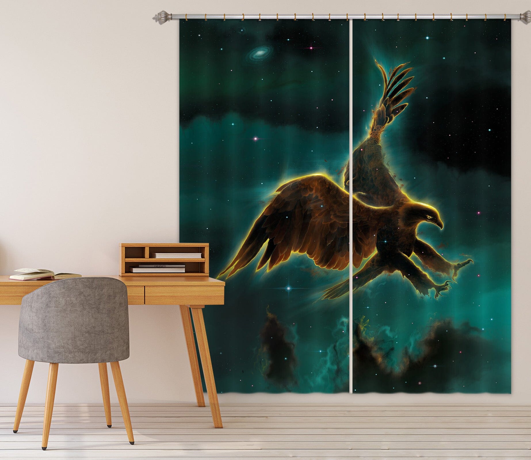 3D Eagle Galaxy 035 Vincent Hie Curtain Curtains Drapes Curtains AJ Creativity Home 