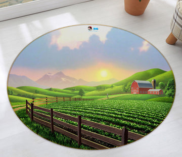 3D Green Field 83129 Jerry LoFaro Rug Round Non Slip Rug Mat