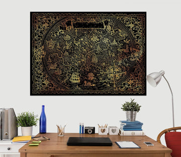 3D Golden Painting 279 World Map Wall Sticker Wallpaper AJ Wallpaper 2 