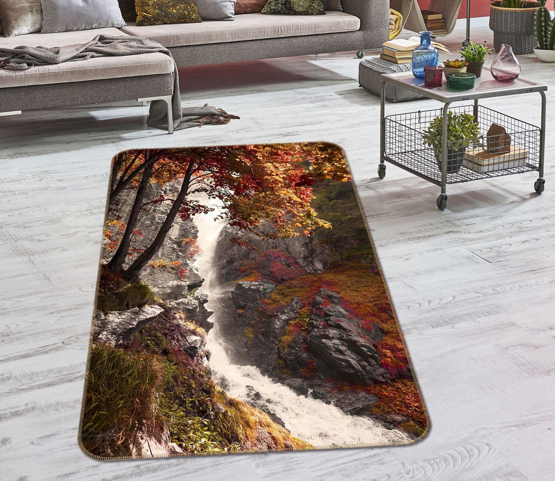 3D Canyon Stream 1178 Marco Carmassi Rug Non Slip Rug Mat Mat AJ Creativity Home 
