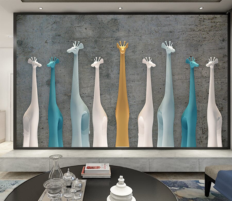 3D Painted Giraffe WC034 Wall Murals Wallpaper AJ Wallpaper 2 