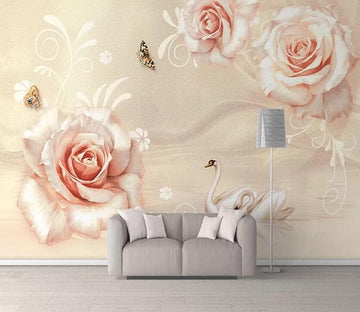 3D Flower Butterfly 2164 Wall Murals Wallpaper AJ Wallpaper 2 