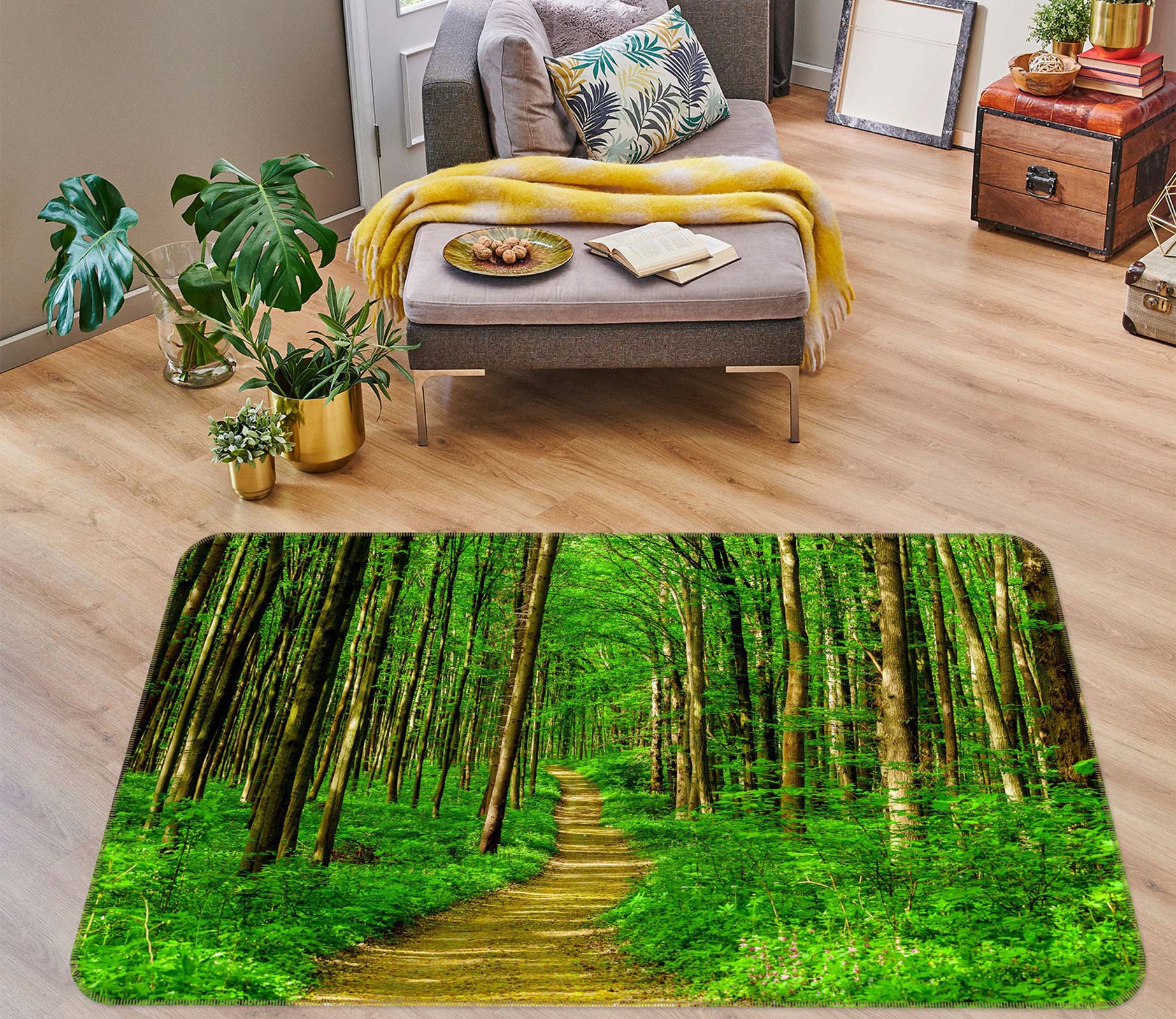 3D Forest Path 76225 Non Slip Rug Mat