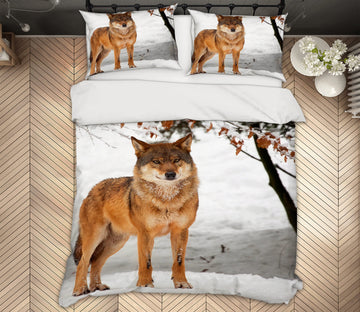 3D Snowfield Wolf 60007 Bed Pillowcases Quilt