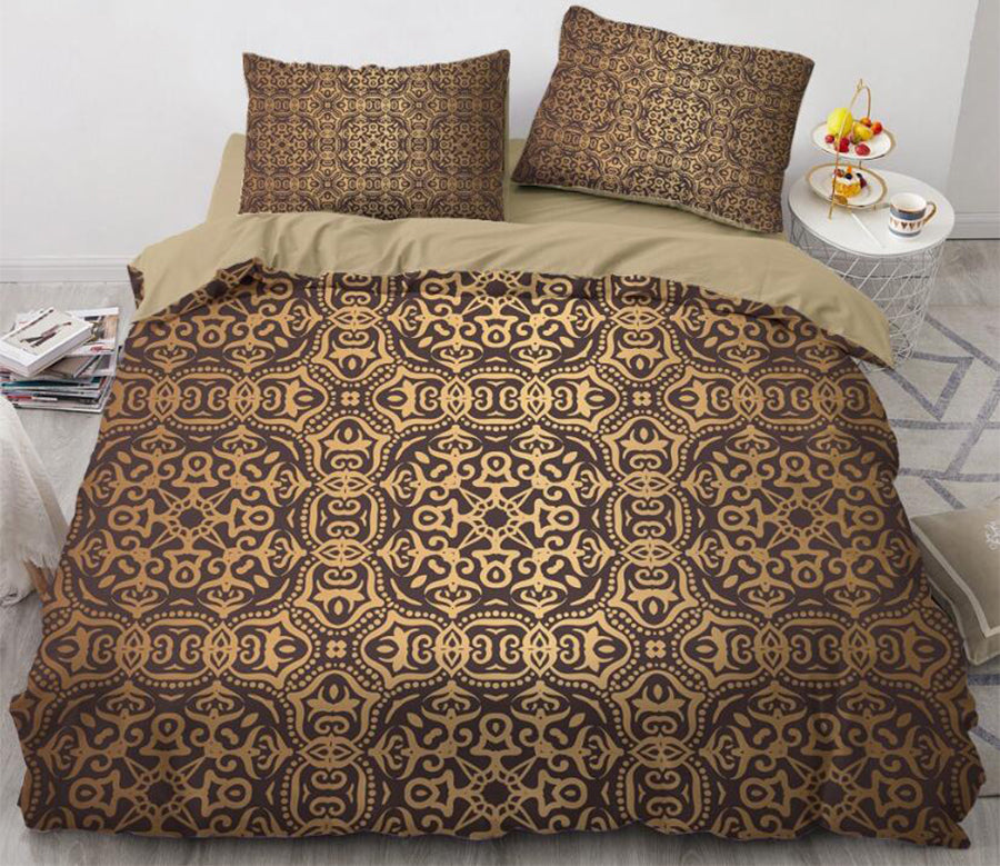 3D Black Golden Totem 11147 Bed Pillowcases Quilt