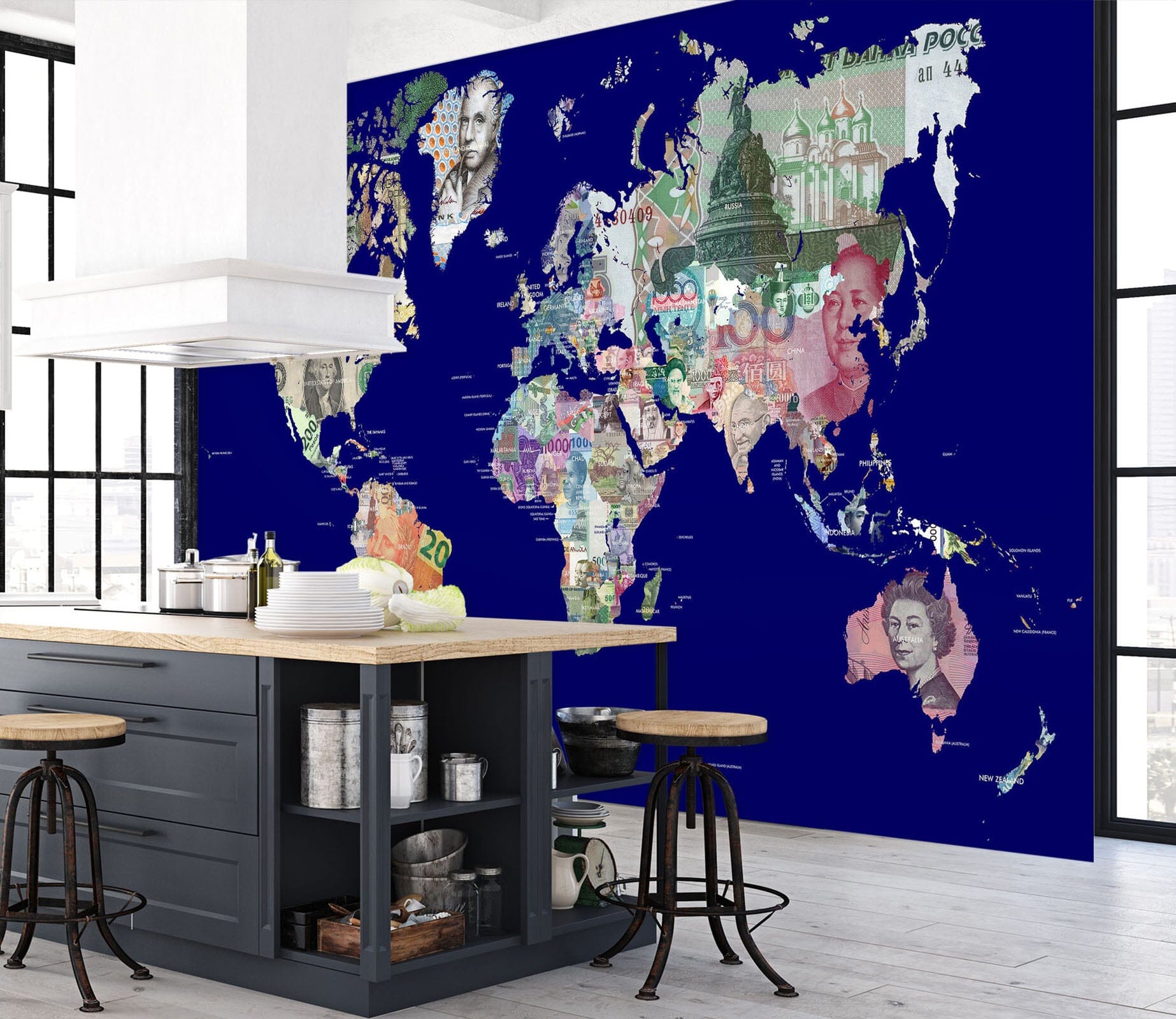 3D Color Painting 2055 World Map Wall Murals Wallpaper AJ Wallpaper 2 