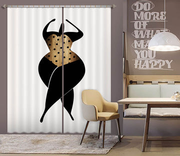 3D Black Woman 1030 Boris Draschoff Curtain Curtains Drapes