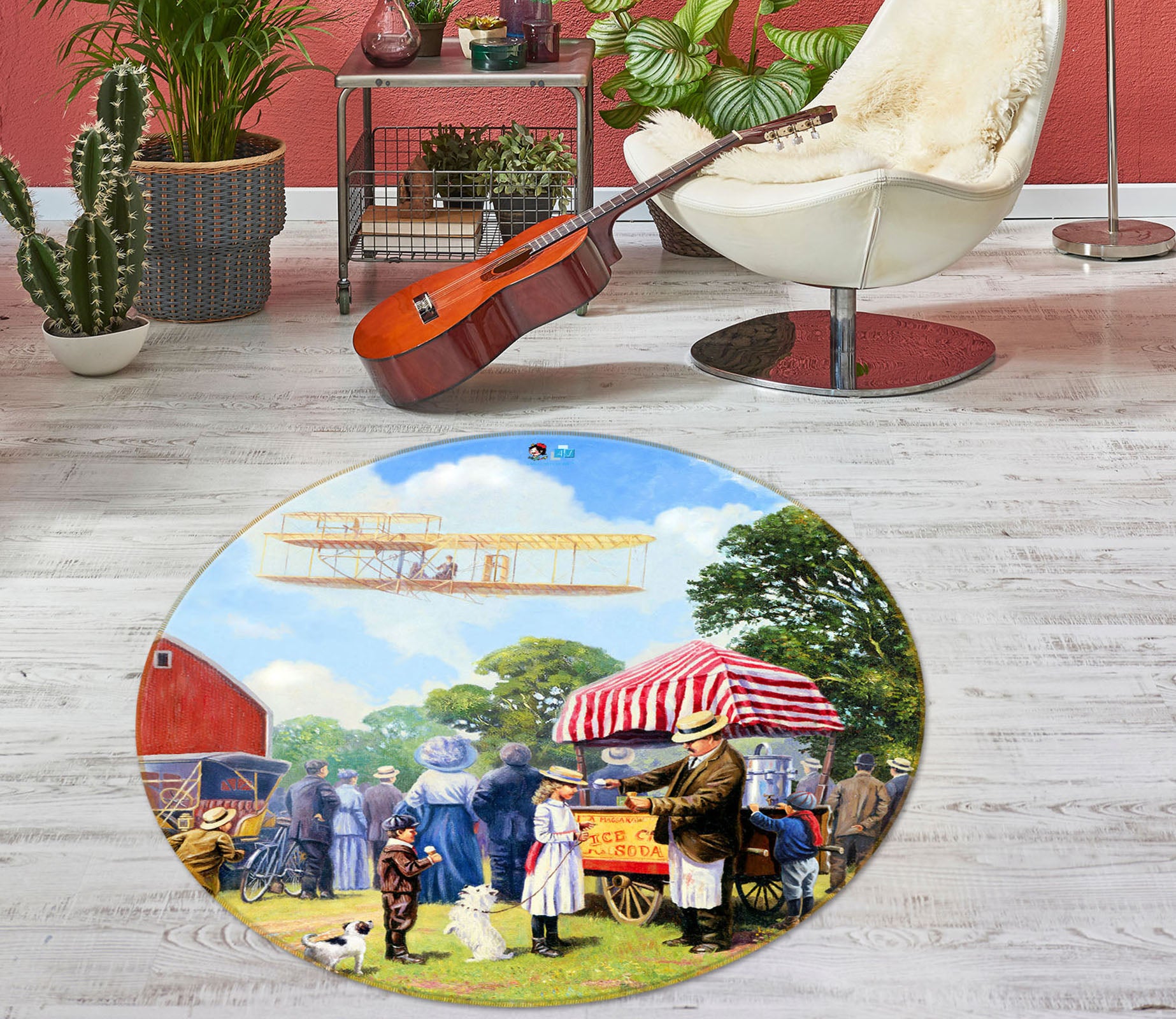 3D Car For Sale 059 Kevin Walsh Rug Round Non Slip Rug Mat