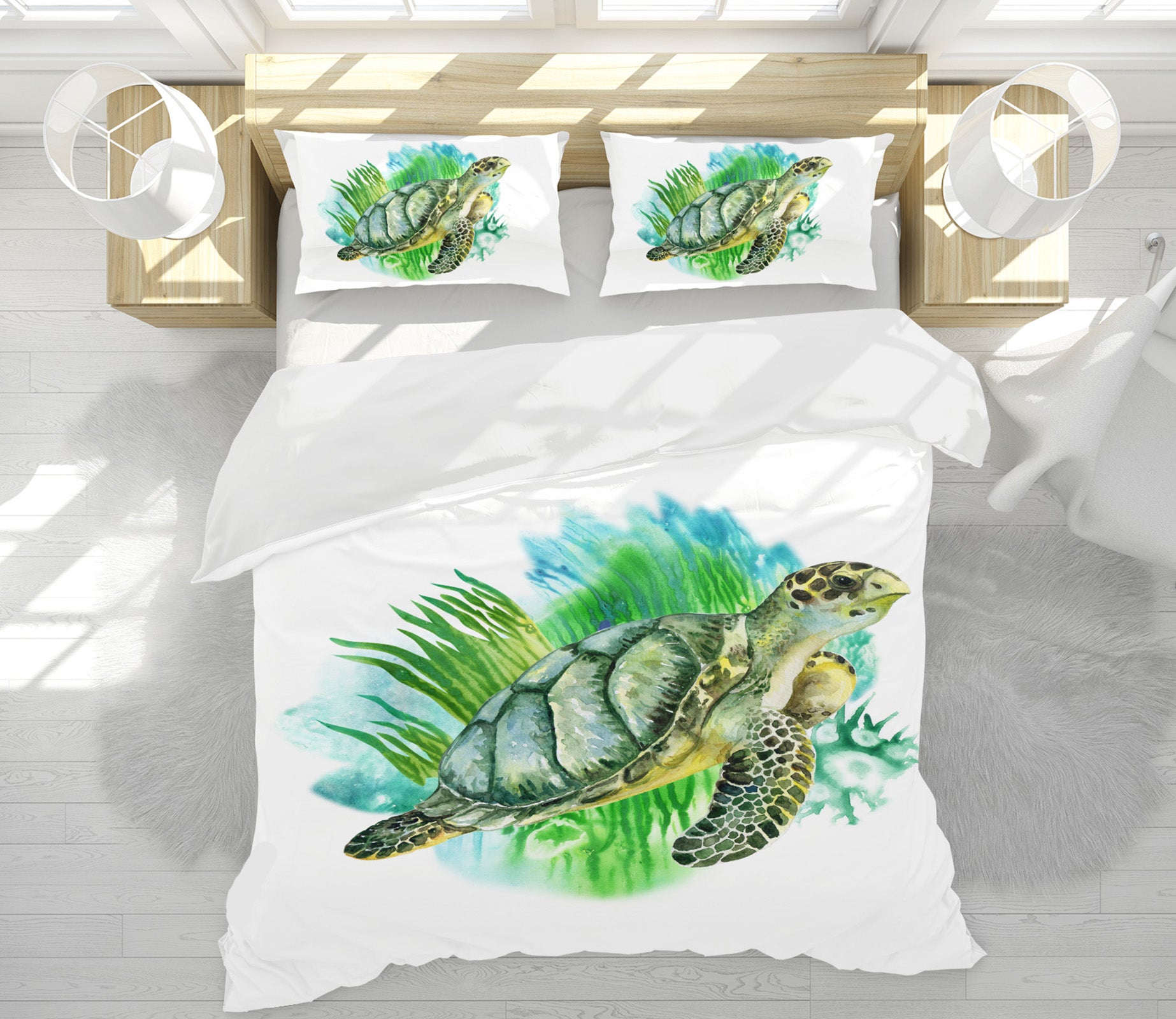 3D Grass Tortoise 59015 Bed Pillowcases Quilt