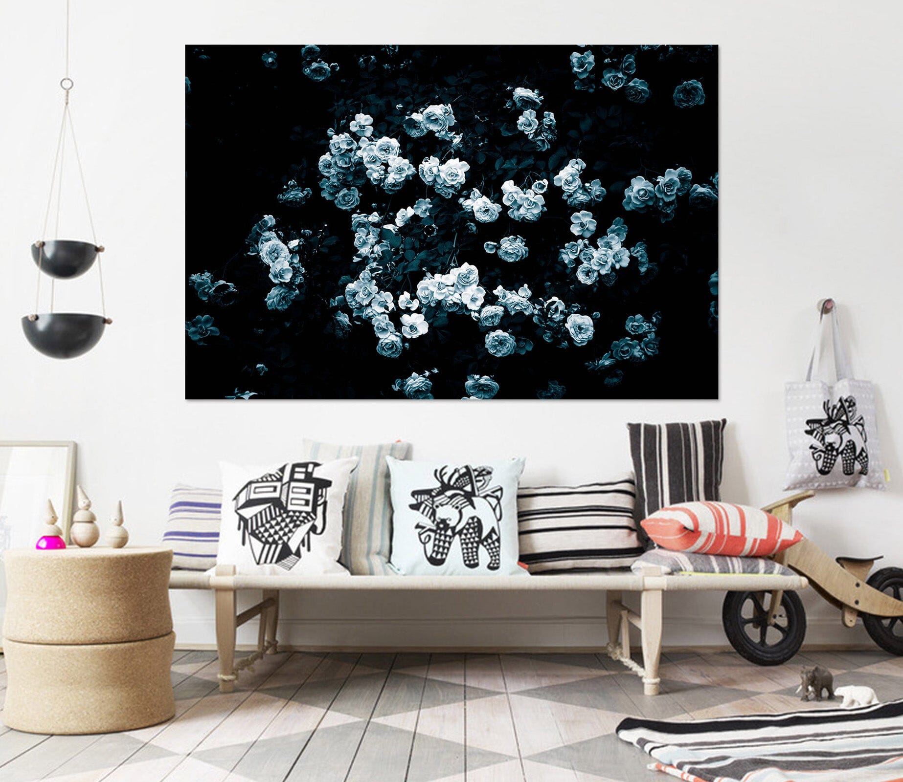 3D Rose In Bloom 016 Noirblanc777 Wall Sticker Wallpaper AJ Wallpaper 2 