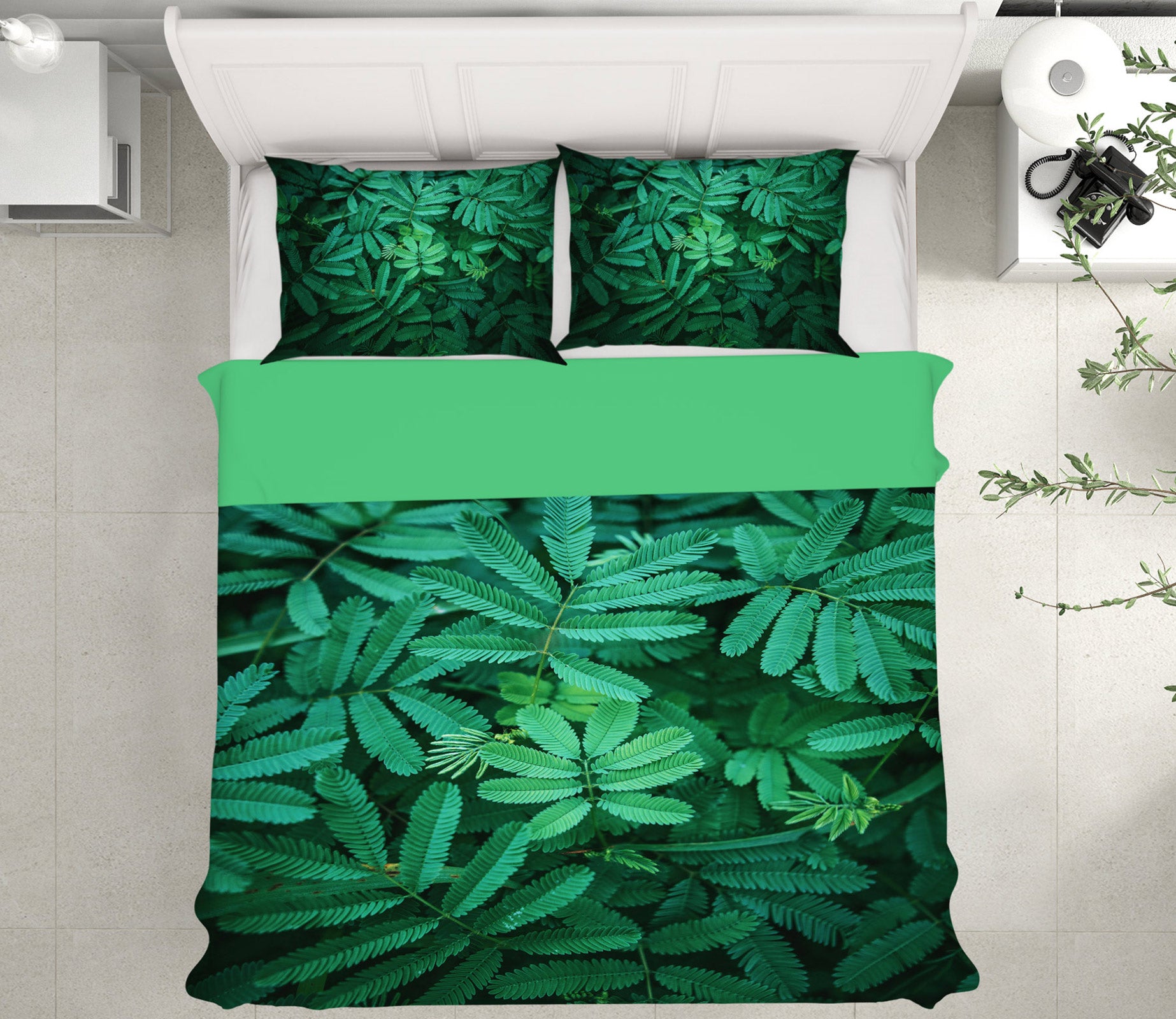 3D Leaves 13007 Bed Pillowcases Quilt