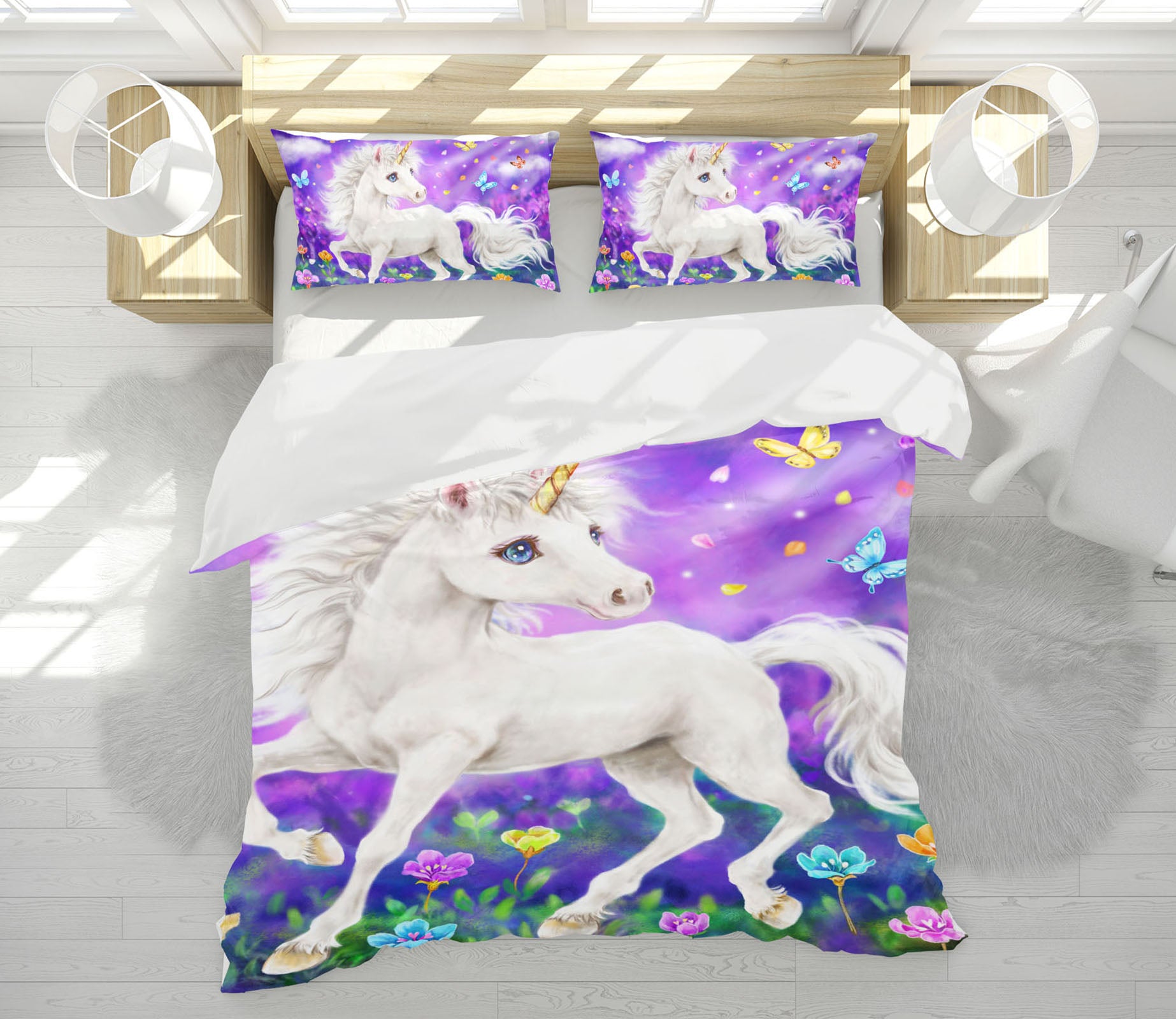 3D Unicorn Butterfly 5916 Kayomi Harai Bedding Bed Pillowcases Quilt Cover Duvet Cover
