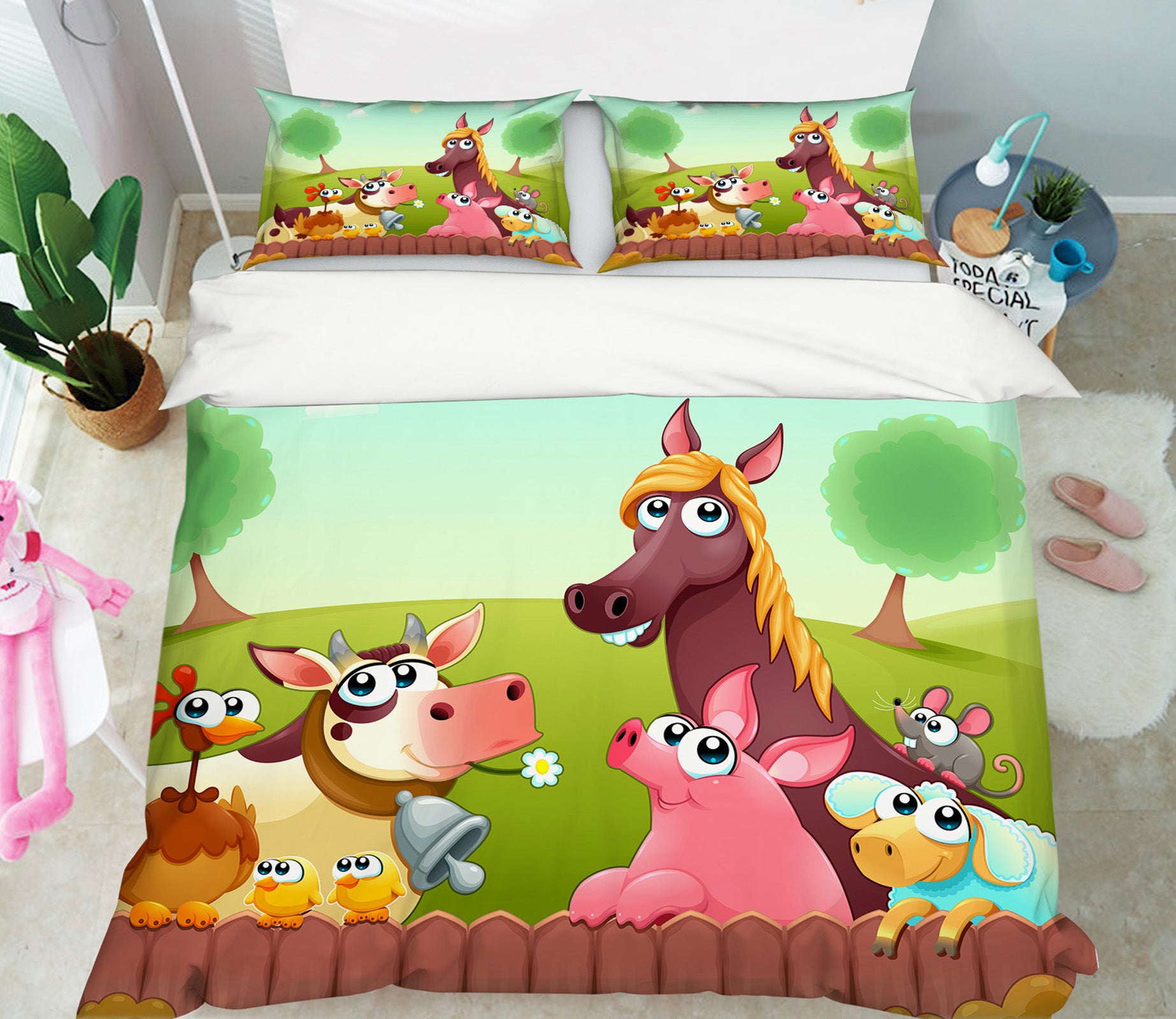 3D Cow Horse Pig 19151 Bed Pillowcases Quilt
