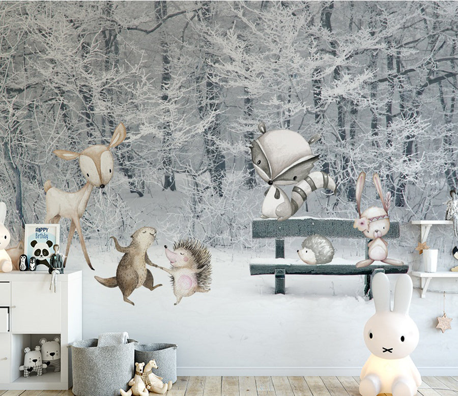 3D Snow Hedgehog WC521 Wall Murals