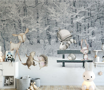 3D Snow Hedgehog WC521 Wall Murals