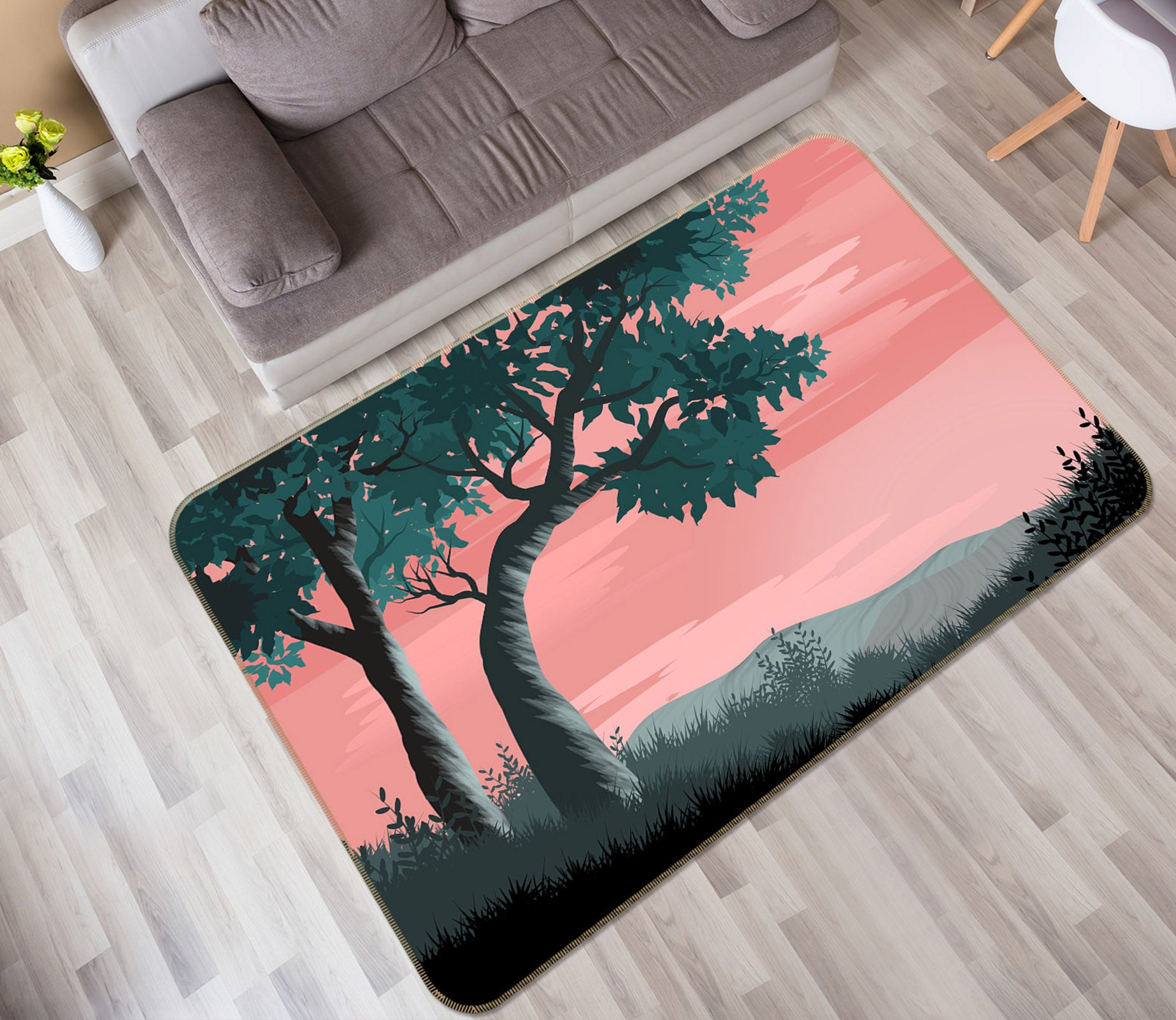3D Trees 36171 Non Slip Rug Mat