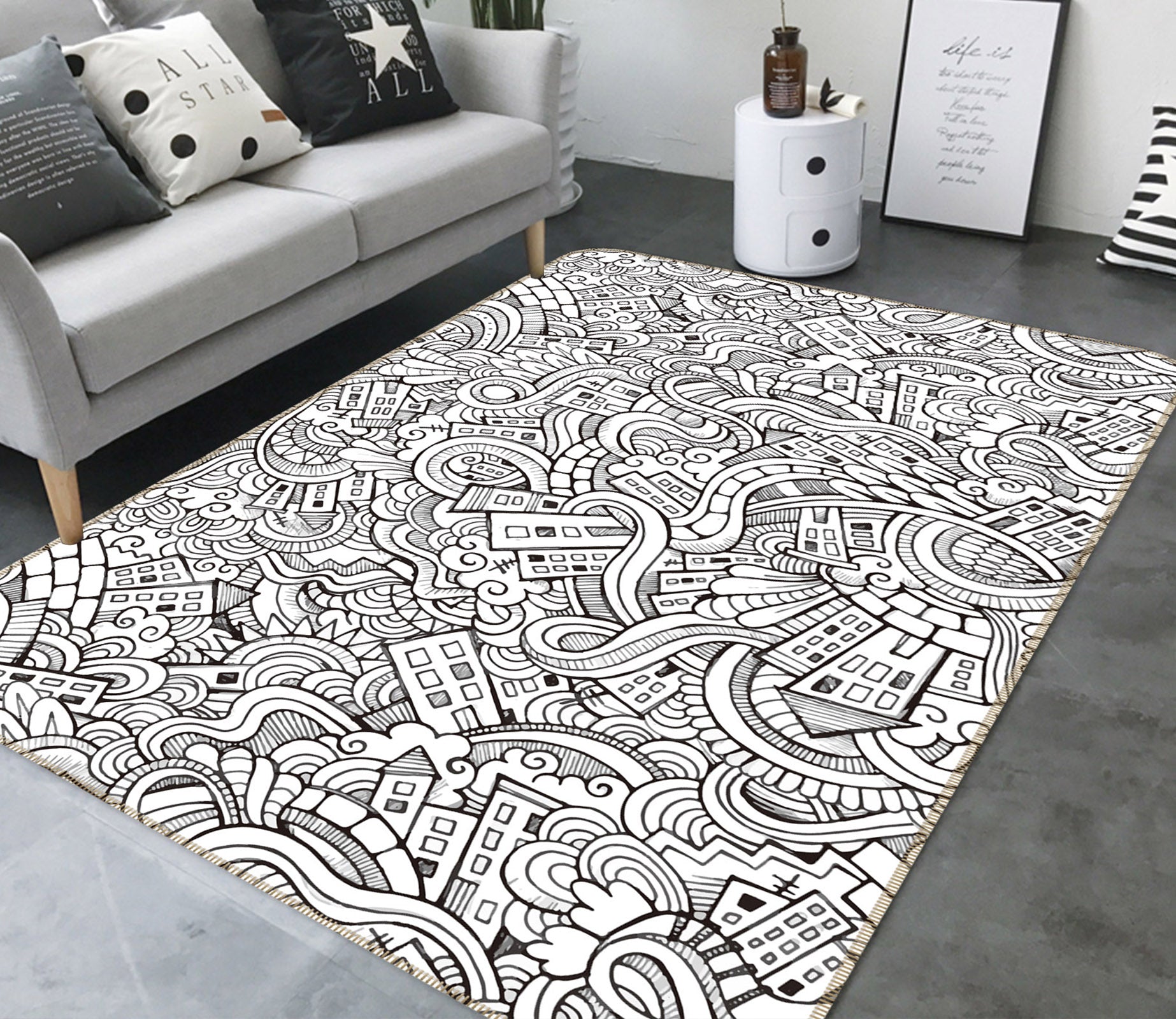 3D Pattern 35027 Non Slip Rug Mat