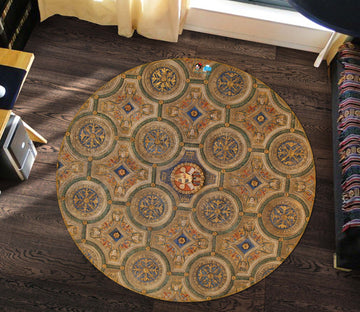 3D Ceiling 72069 Round Non Slip Rug Mat