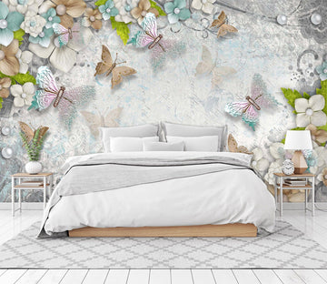 3D Butterfly Flower 1602 Wall Murals Wallpaper AJ Wallpaper 2 