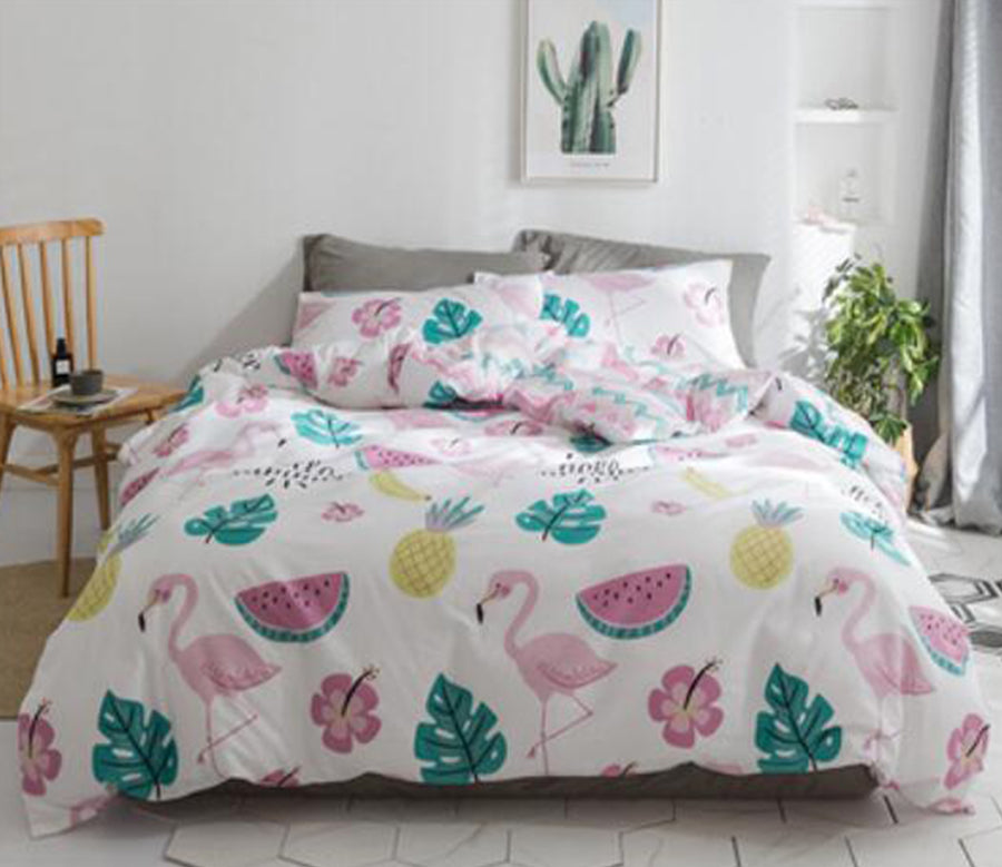 3D Flamingo Fruit 20228 Bed Pillowcases Quilt