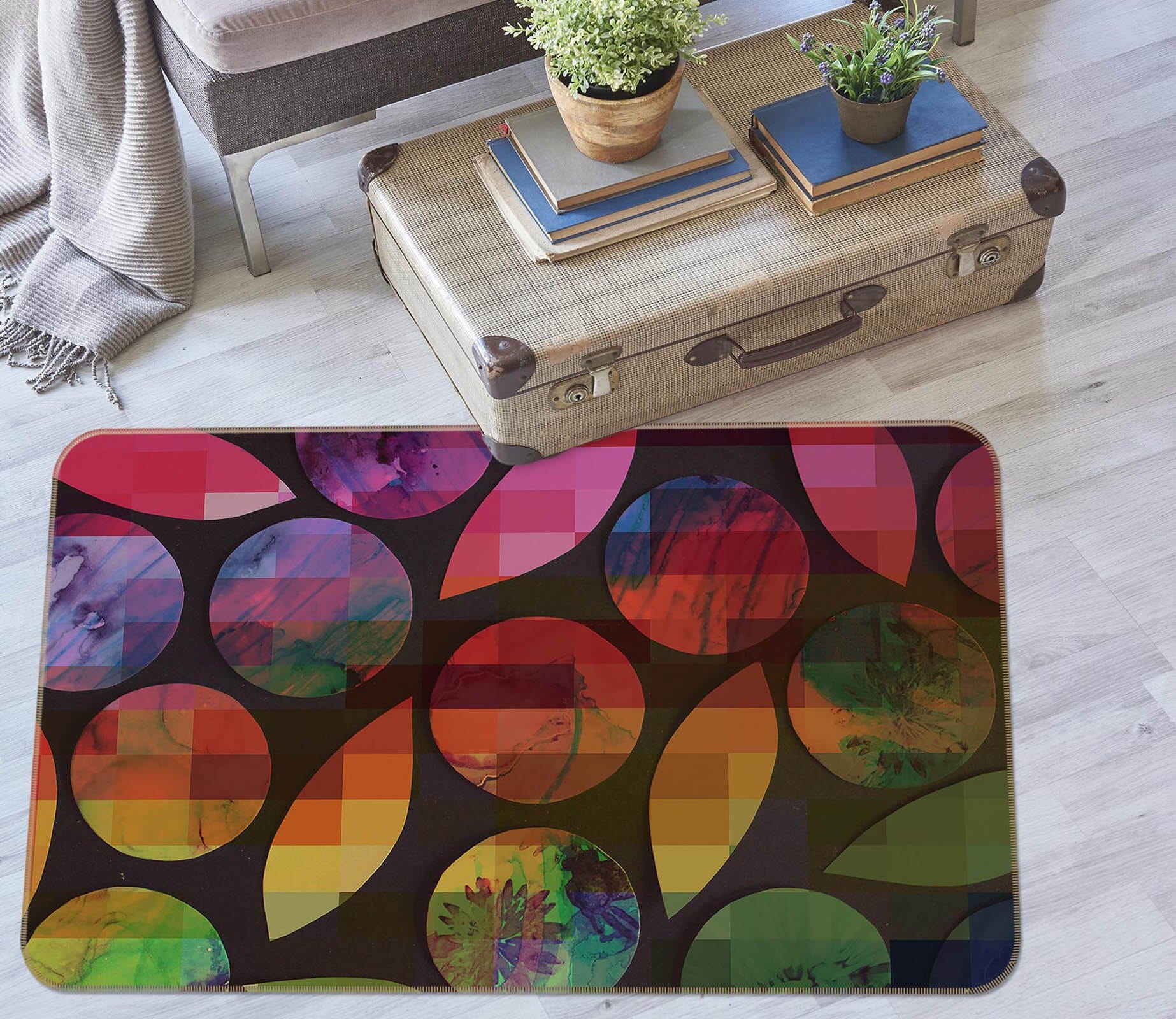 3D Colored Geometric Pattern 1006 Shandra Smith Rug Non Slip Rug Mat Mat AJ Creativity Home 