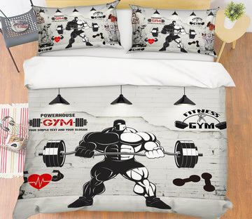 3D Men Weightlifting 14127 Bed Pillowcases Quilt