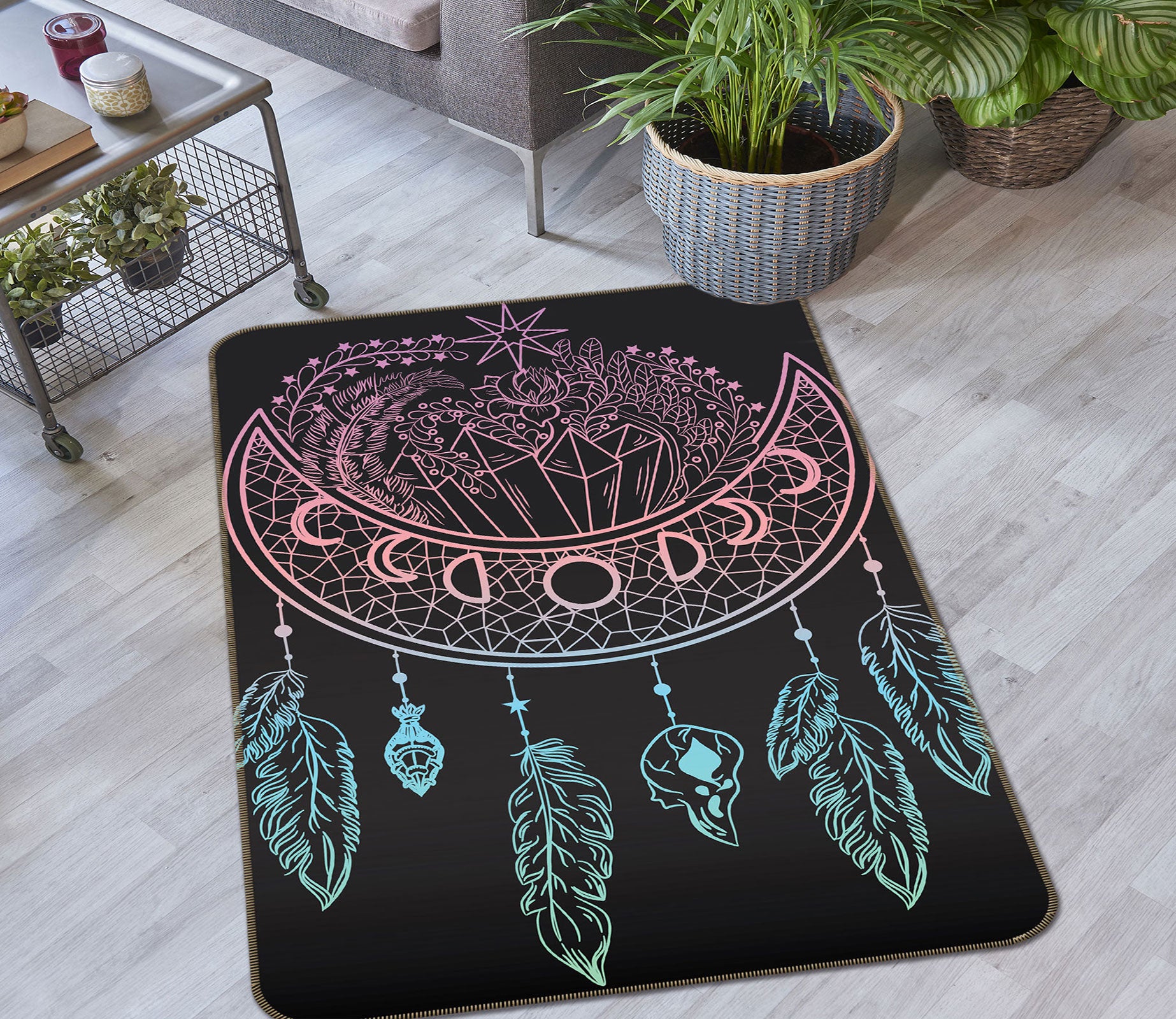 3D Moon Dream Catcher 37100 Non Slip Rug Mat