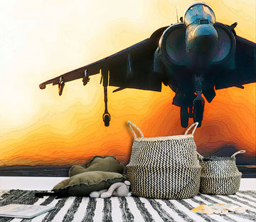 3D Orange Sky Airplane 9132 Alius Herb Wall Mural Wall Murals