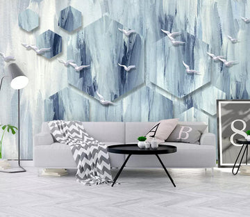 3D White Dove WC675 Wall Murals
