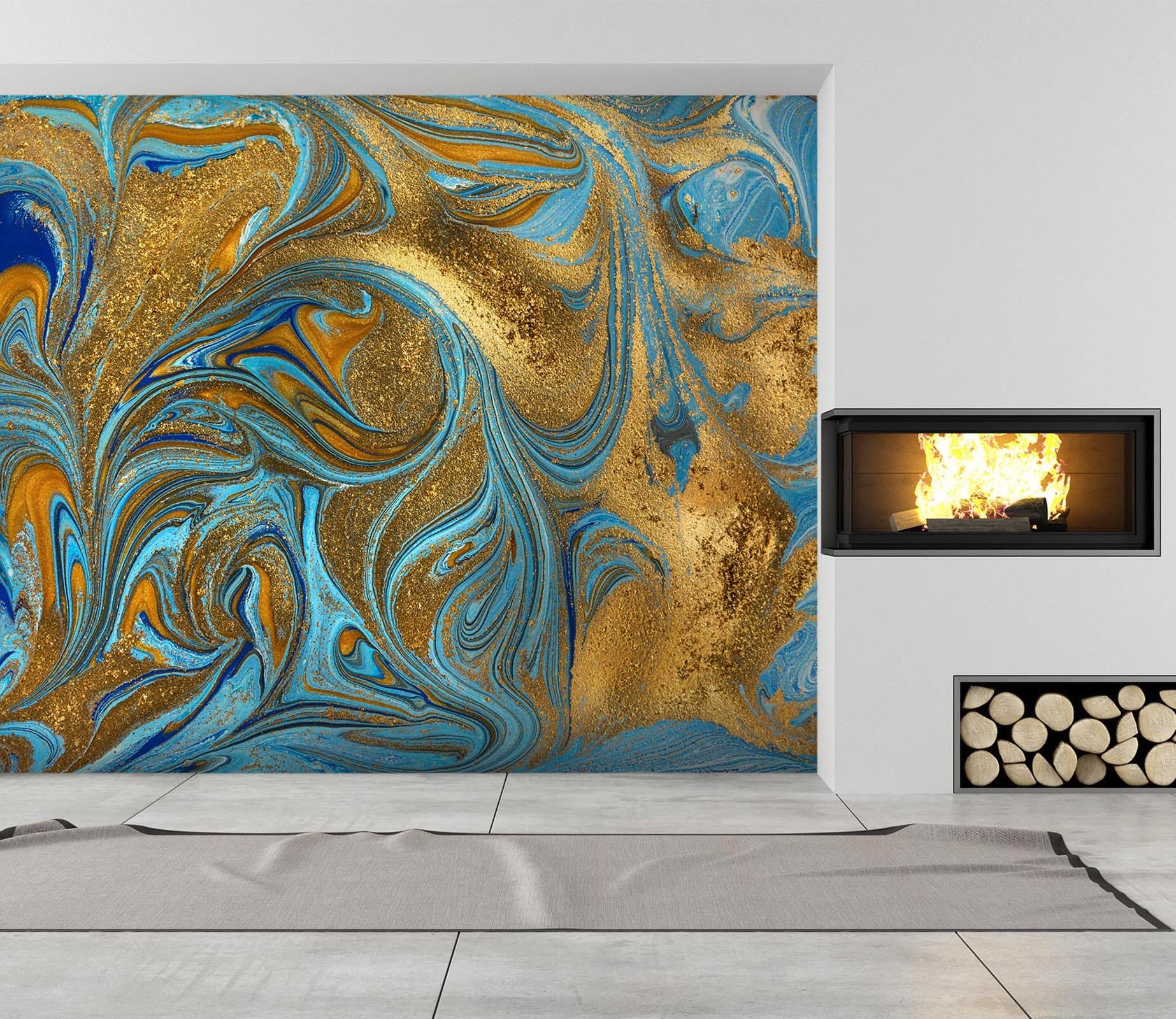 3D Golden Abstract Graphics 01 Wall Murals Wallpaper AJ Wallpaper 2 