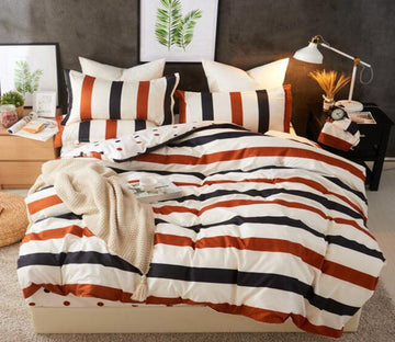 3D Red Blue And White Bars 2151 Bed Pillowcases Quilt